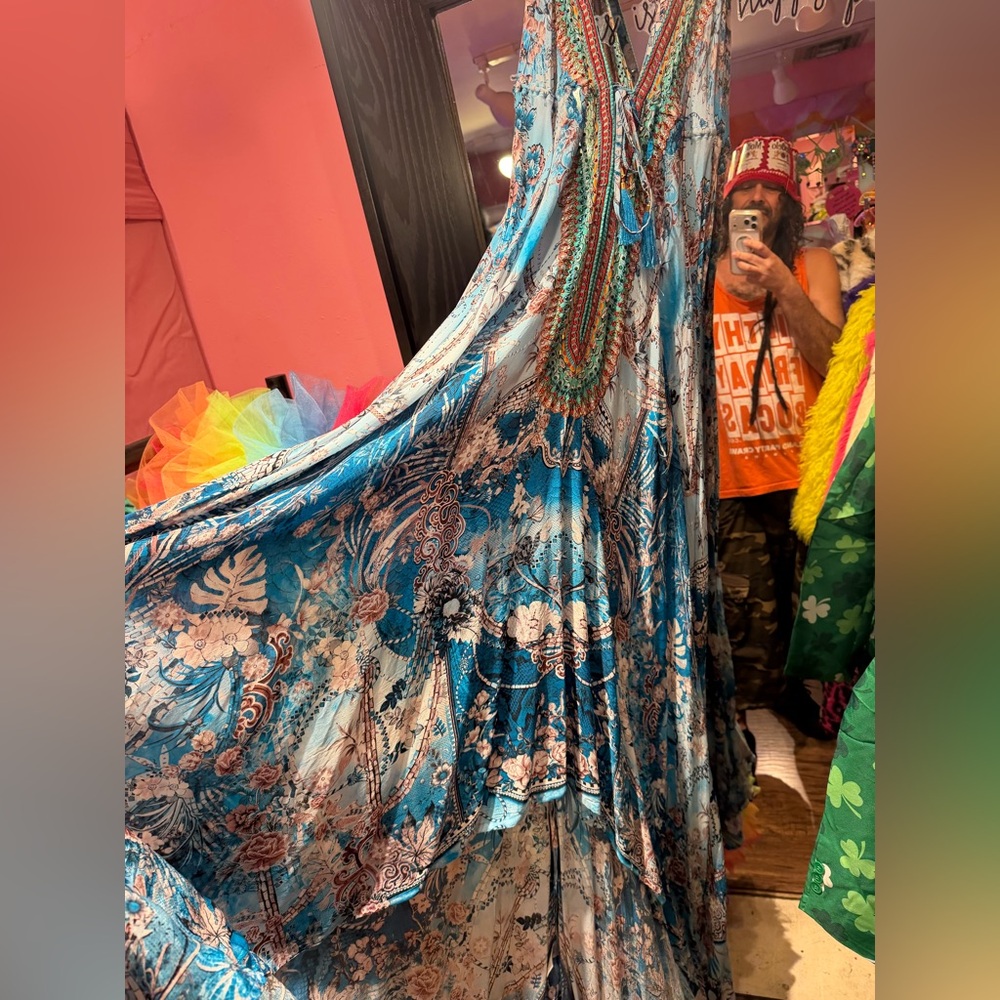 Key West Beach Vibes Manish Vaid Vibrant Multicolor Collector’s Maxi Dress